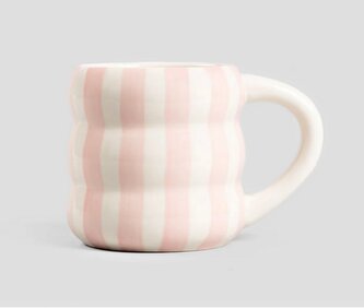 Hrnek | BITTI | pruhovaný růžový | 0,35 l | 745195