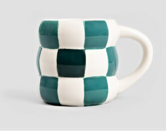 Hrnek | BITTI | kostkovaný tyrkysový | 0,35 l | 745201