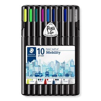 Psací sada "Triplus Mobility”, pera, linery, pravítko, STAEDTLER 34 SB10MS