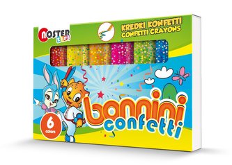 Kredki konfetti 6 kolorów NOSTER