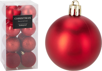 KOMPLET 16 BOMBEK 5CM CZERWONE