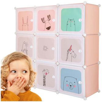 Dětská modulární skříň SPRINGOS CUBBIE barevná