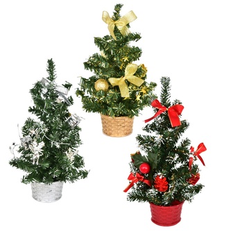 Stromečky zdobené mix barev 25 cm, 3 ks