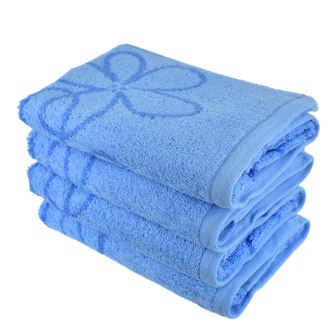 Sada bambusových ručníků FLOWER 50x90 cm 4 ks modré