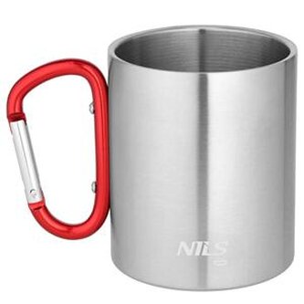 NC17110 ČERVENÝ KEMPIGOVÝ HRNEK 300ML S KARABINOU NILS CAMP