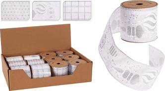 WSTĄŻKA 270X6CM SREBRNA 3 RODZAJE