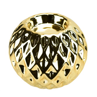 Svícen zlatý vroubkovaný 7x9 cm