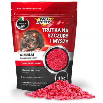 NO Pest No Pest - jed na krysy, myši, hlodavce - červené pelety, 1kg
