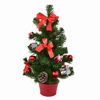 Stromek zdobený dárečky červeno-bílý 50 cm