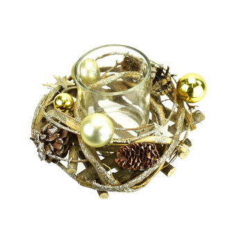 Svícen zlatý 10x16 cm