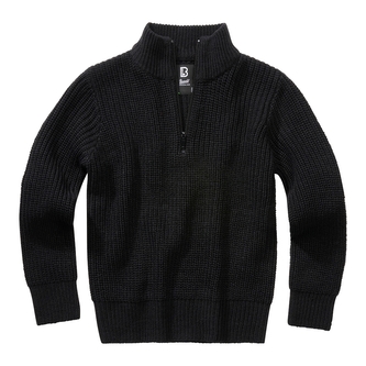 Svetr dětský Brandit Kids Marine Troyer Pullover - černý, 134/140
