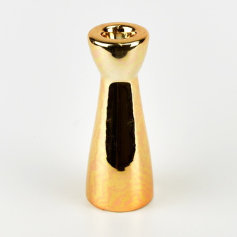 Svícen zlatý na dlouhou svíčku 12 cm