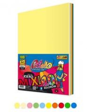Papier ksero A4 160g 10 kolorów 100 arkuszy