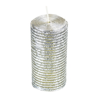 Svíčka se stříbrným glitrem 9,5x5 cm