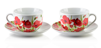JOY Komplet 2 filiżanek ze spodkiem 245ml JOY Komplet 2 filiżanek ze spodkiem 245ml