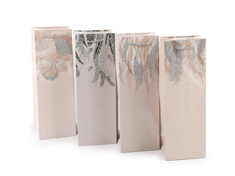 Dárková taška na láhev s glitry - 4 ks - mix