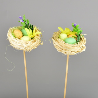 Hnízdečka s vajíčky zápich 2 ks