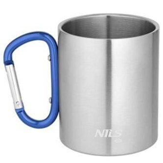 NC17110 MODRÝ KEMPIGOVÝ HRNEK 300ML S KARABINOU NILS CAMP