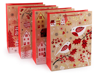 Vánoční dárková taška velká - 12 ks - mix