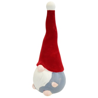 Skřítek keramický s semišovou čepicí 17 cm