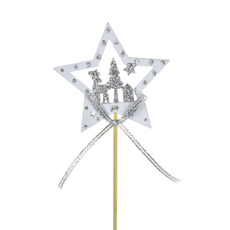Zápich hvězda s glitrem 7x8/30 cm