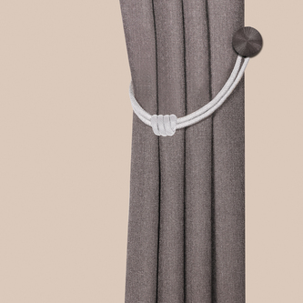 Ozdobný úvaz na záclony - šedá / béžová
