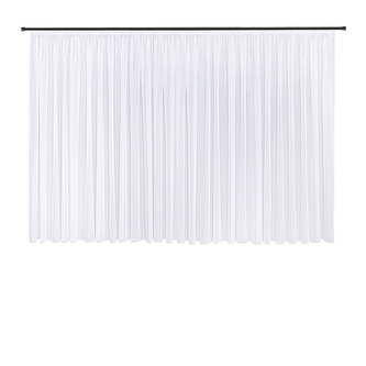 Záclona Marina, bílá, řasící páska - 175 mm, 600 mm