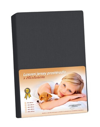 Jersey LUX - Černá - 200x220 cm