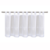 Vyšívaná krátká záclonka - bílá, 50 mm, 150 mm