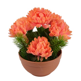 Dušičková miska s oranžovými chryzantémami 22 x 19 cm