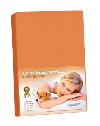 Jersey LUX - Mandarinková - 200x220 cm