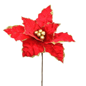 Poinsetie třpytivá červená Ø30 cm