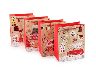 Vánoční dárková taška - 4 ks - mix