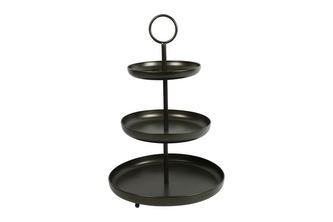 Třípatrový etažér Danton S bronzový, 62 cm