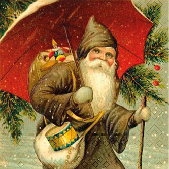 Papírový ubrousek Christmas Collage Santa
