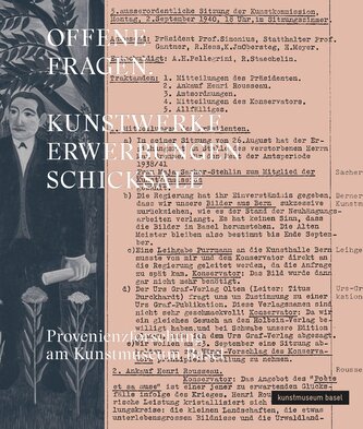 OFFENE FRAGEN. Kunstwerke - Erwerbungen - Schicksale