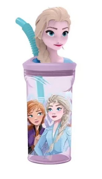 3D pohár na pití s brčkem, Frozen