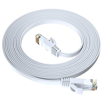 GoGEN síťový (RJ45), plochý, CAT6, 2m - bílý kabel