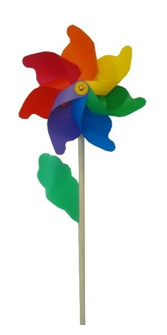 WIATRAK Z DREWNIANĄ RĄCZKĄ 110CM U1267