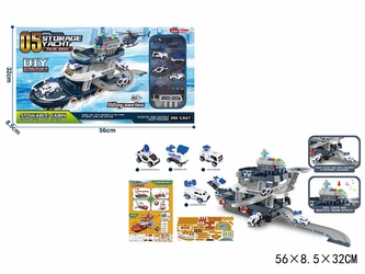 STATEK POLICE ŚW/DŹW.+POJAZDY METAL TH406