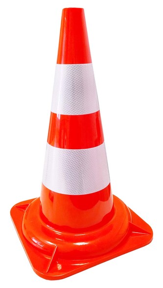 Kužel výstražný 50 cm - dva reflexní pruhy