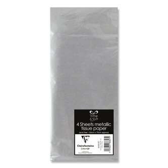CLAIREFONTAINE hedvábný papír - stříbrný, 4 ks, 50x70 cm