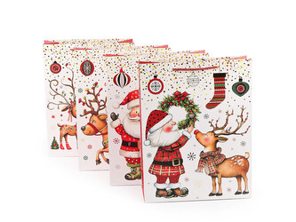 Vánoční dárková taška velká - 4 ks - mix