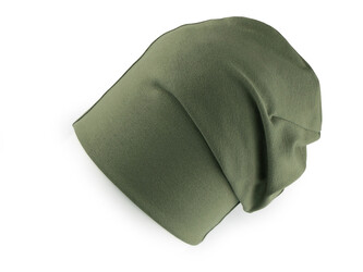 Bavlněná čepice / nákrčník unisex - 1 ks - 63 zelená khaki čepice