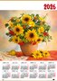 Kalendarz ścienny jednoplanszowy B1 nr 3 Kwiaty 2026 darmowa wysyłka od 30szt (poniżej tej ilości wysyłka na koszt klienta) dopuszczalne mieszanie wzorów