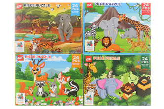 Puzzle 24 dílků zvířátka 12/bal