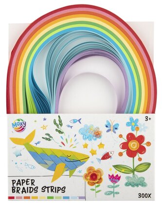 Barevné papírové proužky (na quilling), 300 ks