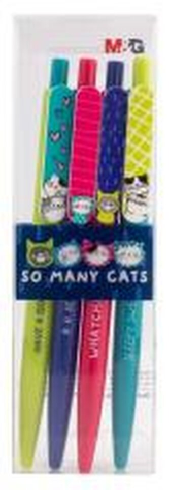 Długopis automat 0.7mm So Many Cats nieb 4szt M&G;