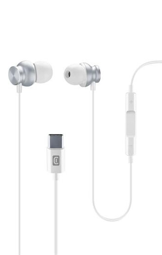 Cellularline Sluchátka SPARROW s konektorem USB-C, bílá