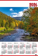 Kalendarz ścienny jednoplanszowy B1 nr 5 Jesień 2026 darmowa wysyłka od 30szt (poniżej tej ilości wysyłka na koszt klienta) dopuszczalne mieszanie wzorów